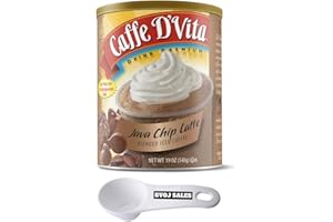 Caffe D’Vita Java Chip Latte Blended Ice Coffee (19 oz.) can And (1) BVOJ SALES Scoop