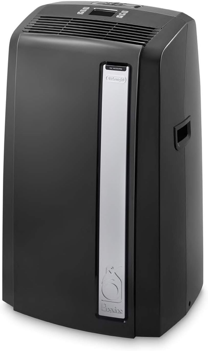 DeLonghi PACAN125HPEKC Pinguino 4-in-1 Climate Control Device Portable Home Air Conditioner, Space Heater, Dehumidifier, and Fan Cooling Unit with Remote Contol, Black (Certified Refurbished)