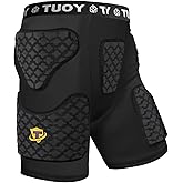 HAIYUE Boy Padded Football Girdle Compression Shorts Protector, 5-Pads Thigh Hip Protective Pants for Football Baseball Lacrosse