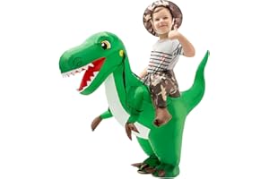 GOOSH Inflatable Dinosaur Costume Kids 48IN Halloween Blow up Costumes for Boys Girls Riding T Rex Air Costume for Party