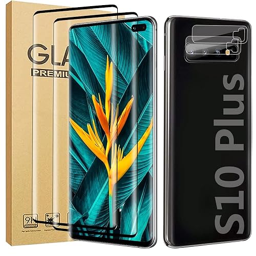 2+2 Pack] Galaxy S10 Plus Screen Protector, With Camera Lens