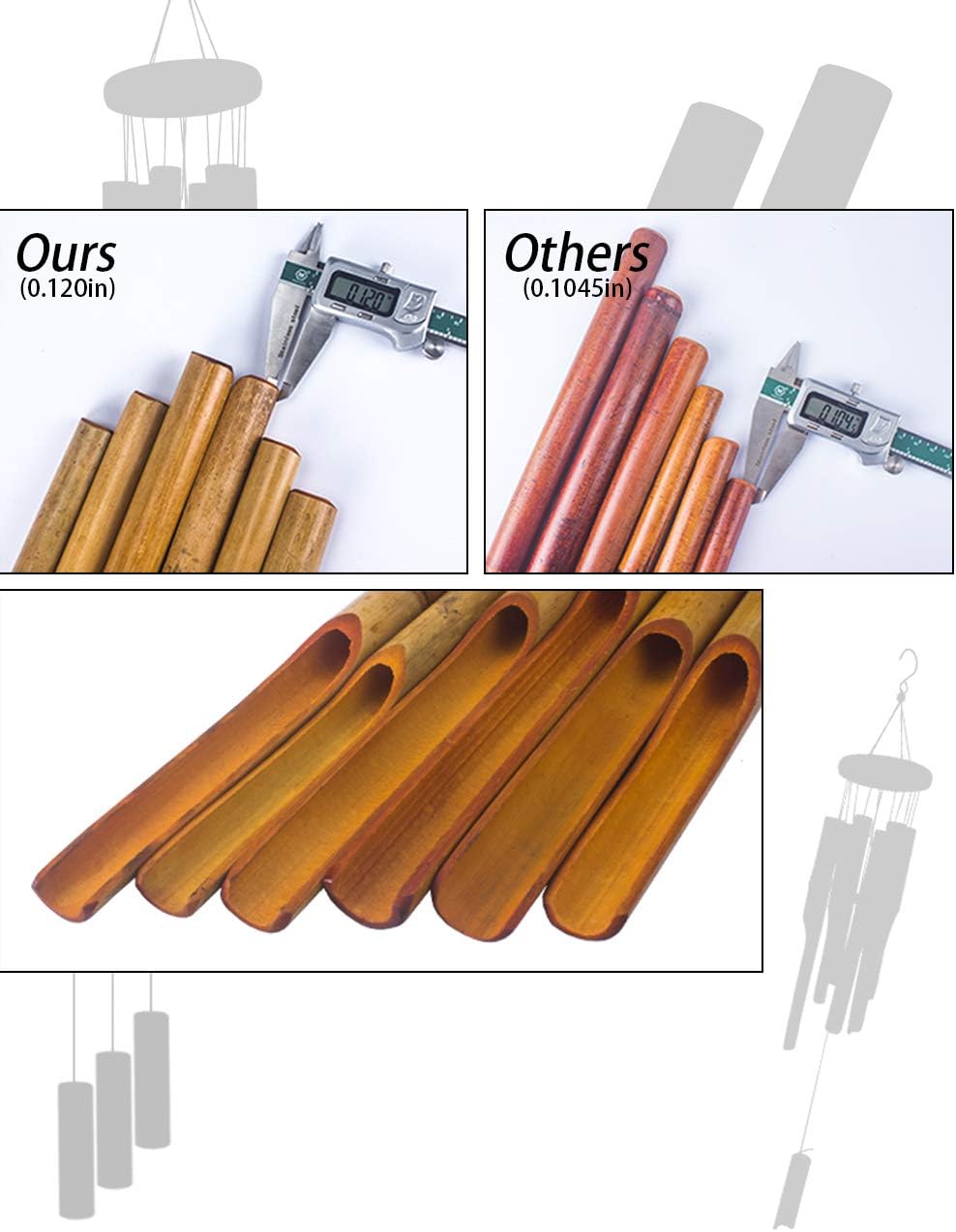 Afirst Wooden Wind Chimes Outdoor, Bamboo Wind Chimes with Amazing Deep Tone for Patio Garden Home Décor, Natural Beautiful Sound : Garden & Outdoor