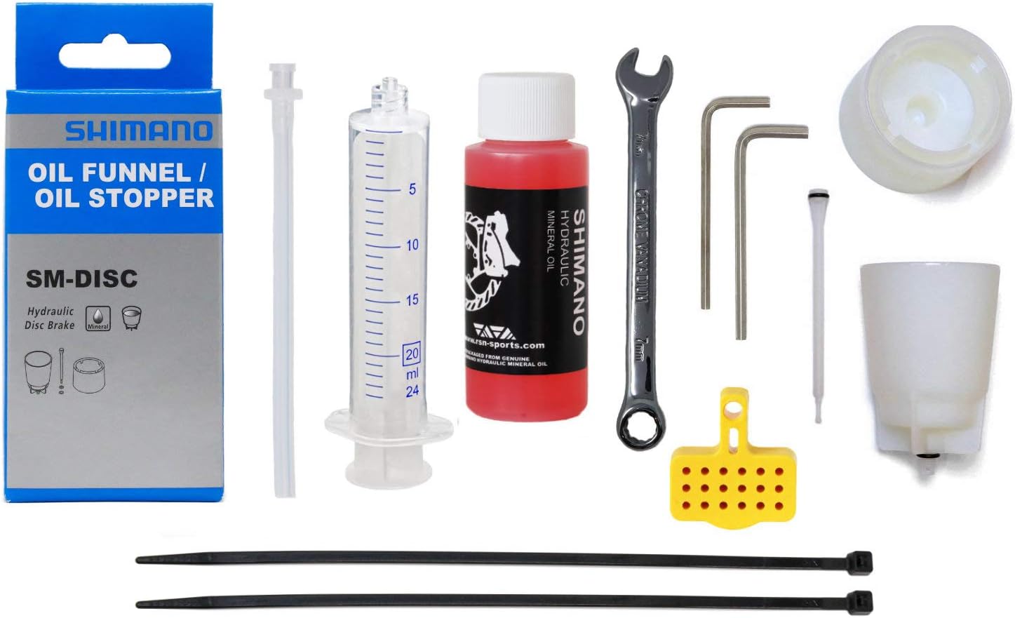 RSN Sports Master Bleed Kit for Shimano Hydraulic MTB Brakes with 60ml Mineral Oil and Tools