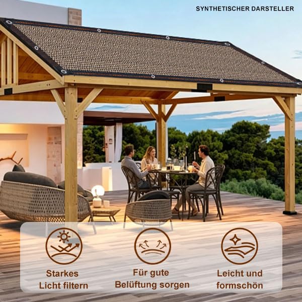Sun Shade Net Sun Protection Net Shade Cloth | 80% UV Shade for Outdoor Patio / Balcony / Pergola / Greenhouse / Garden / Vegetable Garden