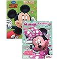 Mickey and Minnie Jumbo Coloring and Activity Book Character Patterned Tool for Brain Stimulation 80-Page Creativity-Focused Gadget Quality Travel and Educational Kids Art Material (2 Items)