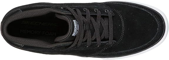 black leather memory foam shoes