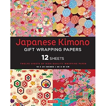 Japanese Kimono Gift Wrapping Papers: 12 Sheets of High-Quality 18 x 24 inch Wrapping Paper