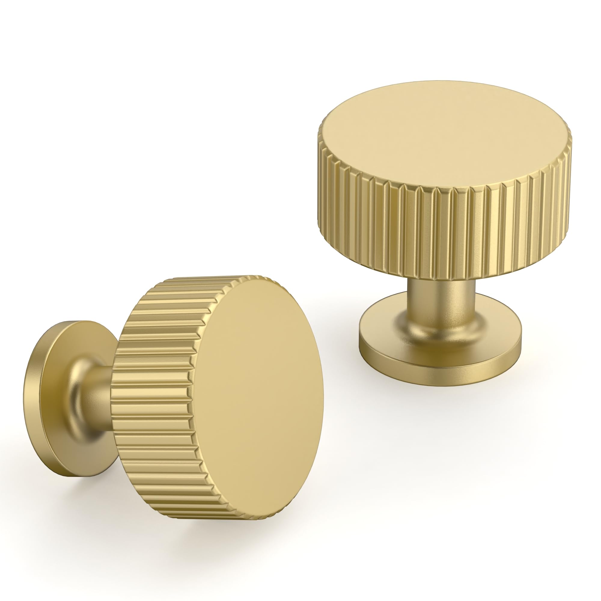 9BUILD 10 Pack Brushed Gold Cabinet Knobs - Zinc Alloy Door Handles for Kitchen, Dresser, Cupboard, Wardrobe With Single Hole EU0054