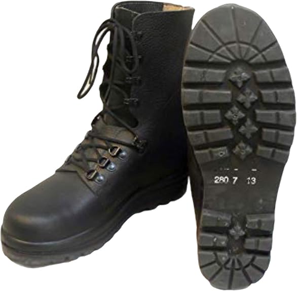 Military Surplus Original Swiss Army Black Leather Combat Boots (UK