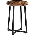 HOOBRO Side Table, Round Accent End Table with Sturdy X-Shaped Metal Frame, 15.7" Round Nightstand, for Living Room, Bedroom, Balcony, Office, Rustic Brown BF95BZ01
