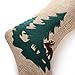 SANNO 18 inch Burlap Christmas Stockings, Large Bulk Woodland Moose Reindeer with Red Plaid Tartan Cuff Candy Bag Toy Socks Hanging Family Decorations Holiday Ornament