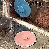 AIBER 2Pcs Tub Drain Stopper Water Seals Suction Cup Secures Soft Flexible Aqua Silicone