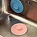 AIBER 2Pcs Tub Drain Stopper Water Seals Suction Cup Secures Soft Flexible Aqua Silicone