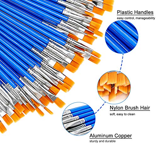60pcs Paint Brushes Set for Kids Art Paint Party with A Storage Tank, As Birthday, Thanksgiving and Christmas Gifts