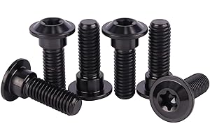 UHDFBDHF 6Pcs Titanium Bolt M8 x 20mm 25mm Motorcycle Rear Brake Rotor Screw (Black, M8x25mm)