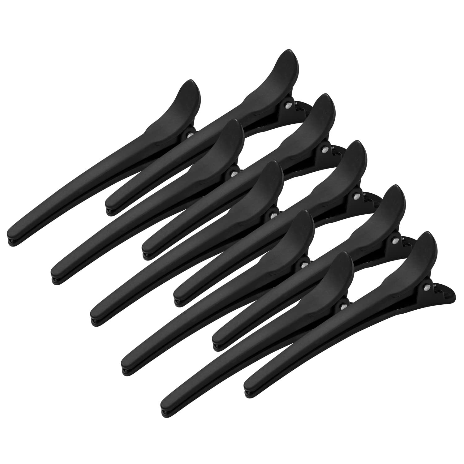 WANBY Hair Clips 12 Pieces Black Durable Large Biting Alligator Clip Set Professional Plastic Hair Clips for Easy Styling and Cutting (Black)