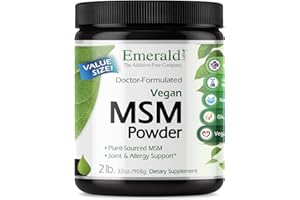 ULTRA BOTANICALS Emerald Labs MSM Powder 4,000 mg - Joint Support for Aches and Pains, Anti-Inflammatory, Stress Relief Support, Digestive System Support, Allergy Relief - 32 oz
