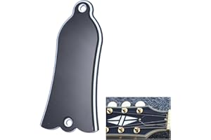2 Holes Bell-Shaped PVC Truss Rod Cover Plate Scroll Plate for Gibson LP SG Flying V ES Guitar Black