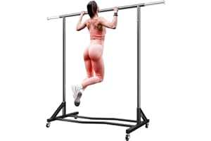 Raybee Clothing Rack Heavy Duty 77" W Clothes Rack Clothing Racks for Hanging Clothes Rolling Clothes Rack with Wheels Commercial Garment Rack Metal Clothing Rack Black 77''W×66''H×24''D