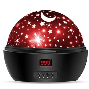 Star Projector Night Light with Rotation & Timer, Baby Night Light with Multicolor for Kids 1-12 Years Old, Projector Lamp for Bedroom, Home Lighting, Room Decor