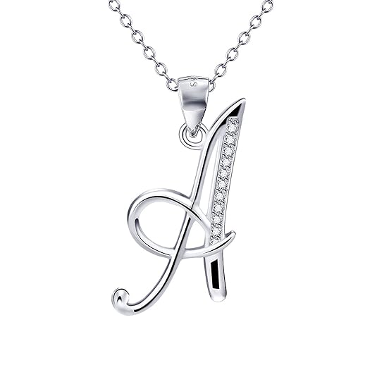 Aienid Frauen Geschenk 925 Sterling Silber Halskette für Damen 26 Alphabet
