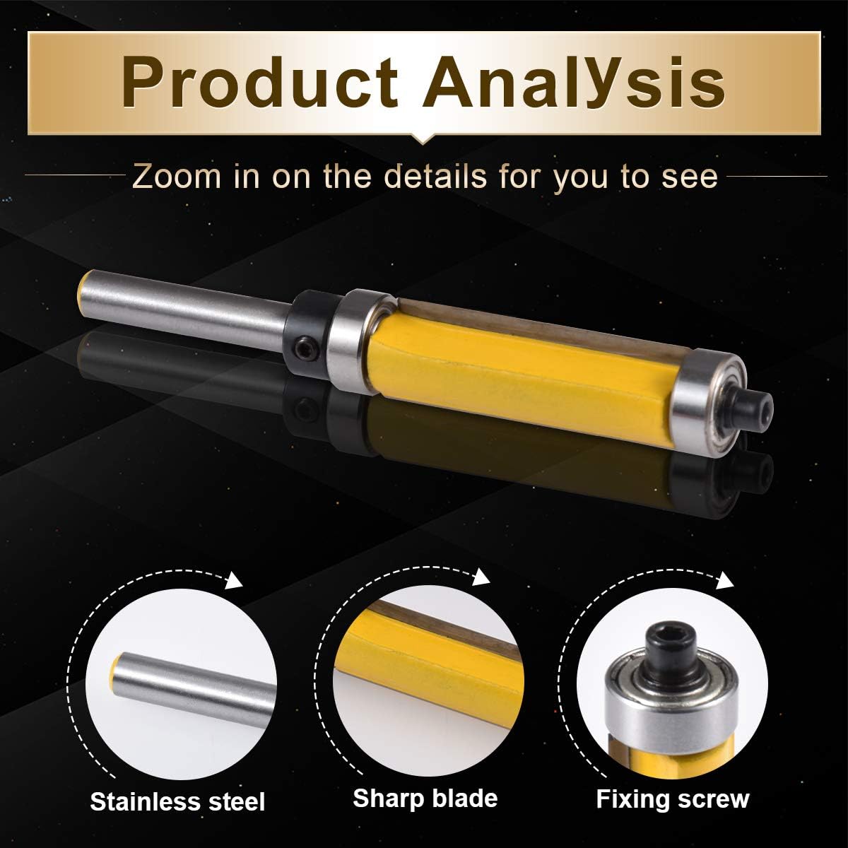 KATUR Top and Bottom Bearing Flush Trim Router Bits - Image 4