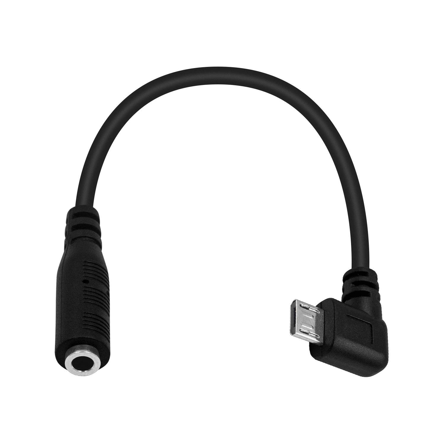 Duttek Micro USB to 3.5mm Cable, Right Angled Micro USB Male to 4 pole 3.5mm Female Cable Cord for Active Clip Mic Microphone Convert Adapter -15cm/5.9 Inch