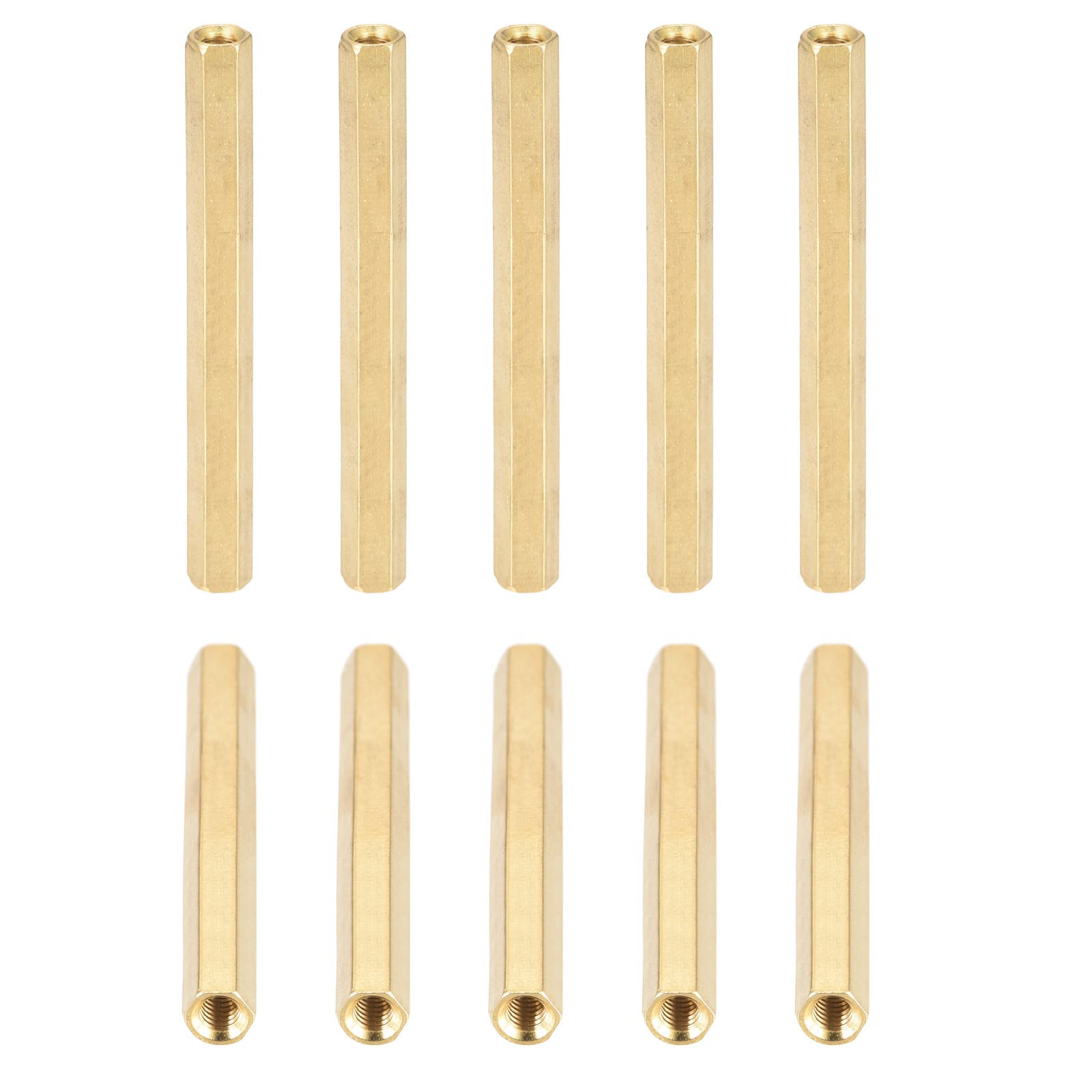 DTGN M4x60mm(DxL) - Hex Standoff Spacer Nuts -10Pack- Good for Electronic Machine - Female Brass Coupling Screws