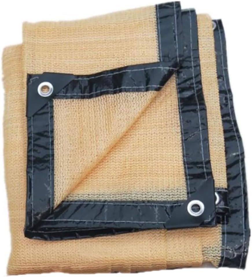 DPPAN 60% Garden Shade Net Mesh Net Fabric Sun Shade Cloth, Plants Pergola Cover Greenhouse Sunblock Block with Grommets for Kennel,Beige_3x5m/9x15ft