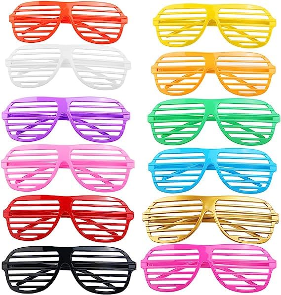 Pairs of Kids Plastic Shutter Shades Glasses Sunglasses Eyewear Halloween Club Party Cosplay Props (Random Color)