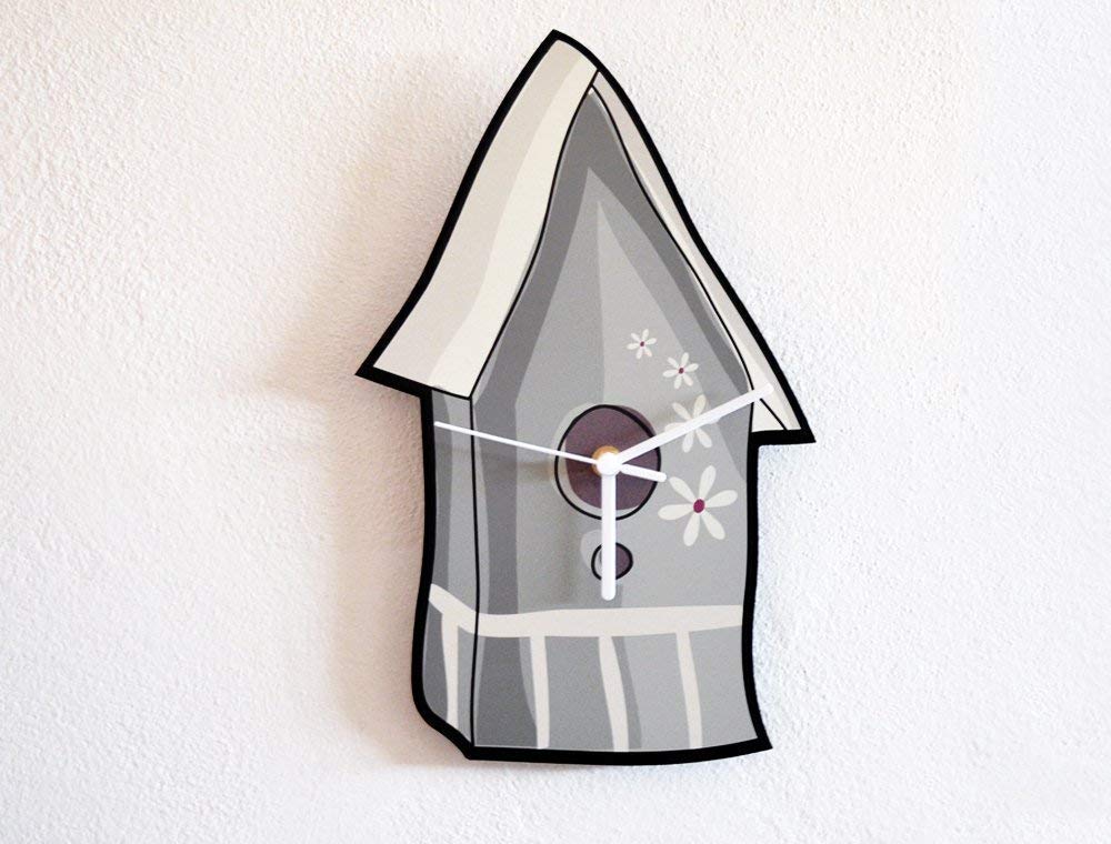 Cute Bird House Wall Clock Handmade