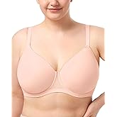 HSIA Minimizer Bra for Women - Air Mesh T-Shirt Full Coverage Seamless Bra Plus Size Underwire Padded Bra for Large Bust