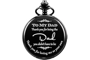 SIBOSUN Pocket Watch Men Personalized Chain Quartz Gifts for Dad from Daughter Son to DAD Engraved…