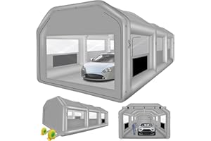 GZKYYLEGS Inflatable Paint Booth, 26X14.5X9.7Ft Inflatable Spray Booth Tent, Car Paint Tent Air Filter System for Car Parking Workstation Motorcycle Garage - Blowers Excluded