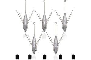 Zsrivk 5 Pcs Sputnik Sinker Fishing Weights Lead Long Tail Fishing Equipment Surfing Casting Spider Sinkers for Saltwater Catfish Beach Sand Ocean