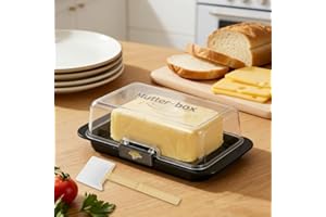 Butter Dish with Lid Airtight Butter Holder Reusable Butter Keeper Container Easy to Scoop and Scrape Butter Tray for Counter