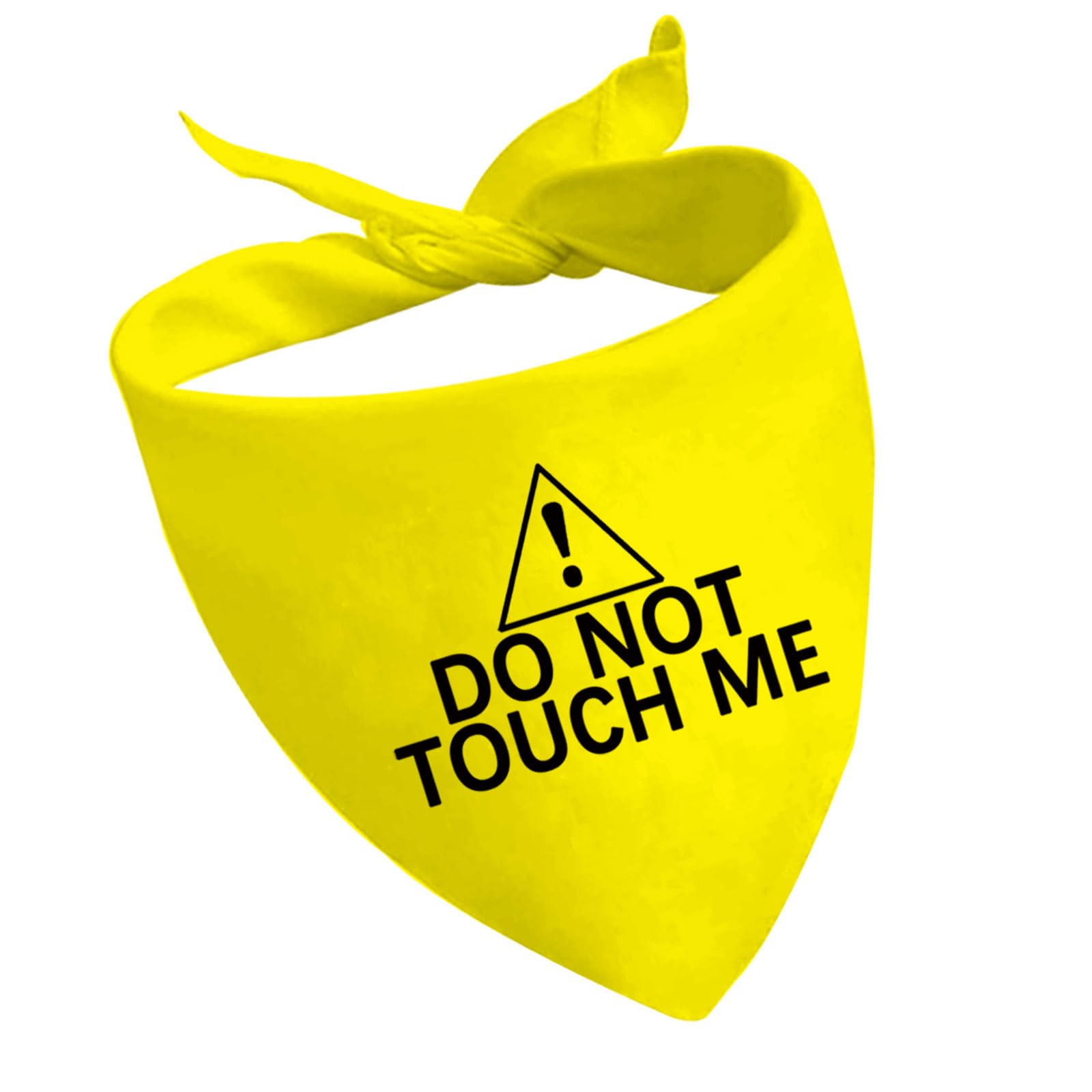 CENWA Do Not Touch Me D2 Yellow Bandana, Dot Not Pet/Do Not Touch Me, One Size, Polyester, 70cm * 34cm, Machine Wash, Tumble Dry, 10 Pounds+