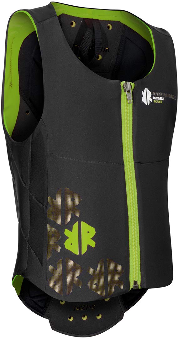 Komperdell Kid's Ballistic Vest Back Protector, Black/Green, Ski