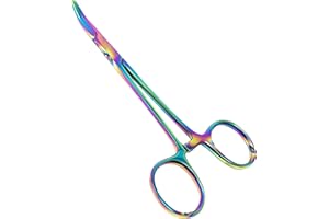 Mosquito Hemostat Forceps Curved 5" German Stainless Steel with Multi Color Rainbow Titanium Coating by ArtZone