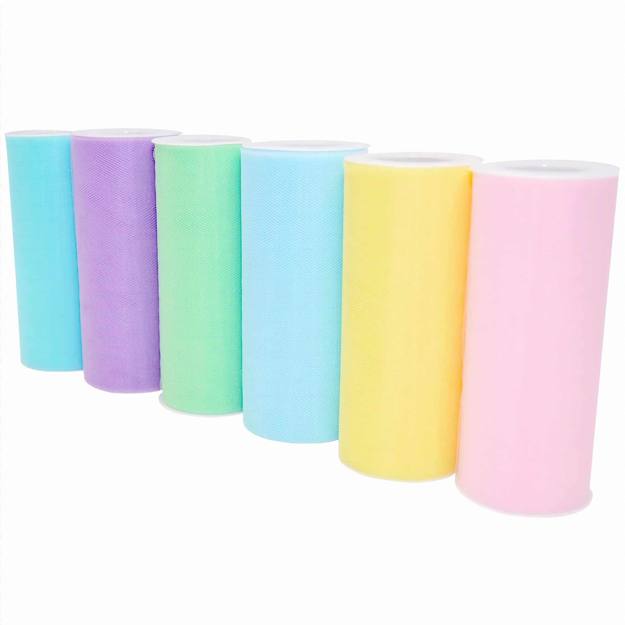 Photo 1 of Morex Ribbon Pastel Tulle 6" X 150 YD Nylon Tulle for Rainbow Tutu Skirt, Assorted (6-Pack), Real Unicorns Gifts for Girls, Baby Boy Gifts for Baby Shower, Happy Easter Basket Ideas