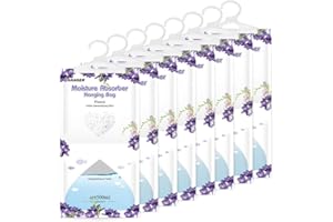 CANAGER Hanging Moisture Absorber, Freesia Moistureproof Hanging Bag，Dehumidifier Bag (8 packs) Hanging Closet Dehumidifier Bags, Moisture Absorb 12.5 oz