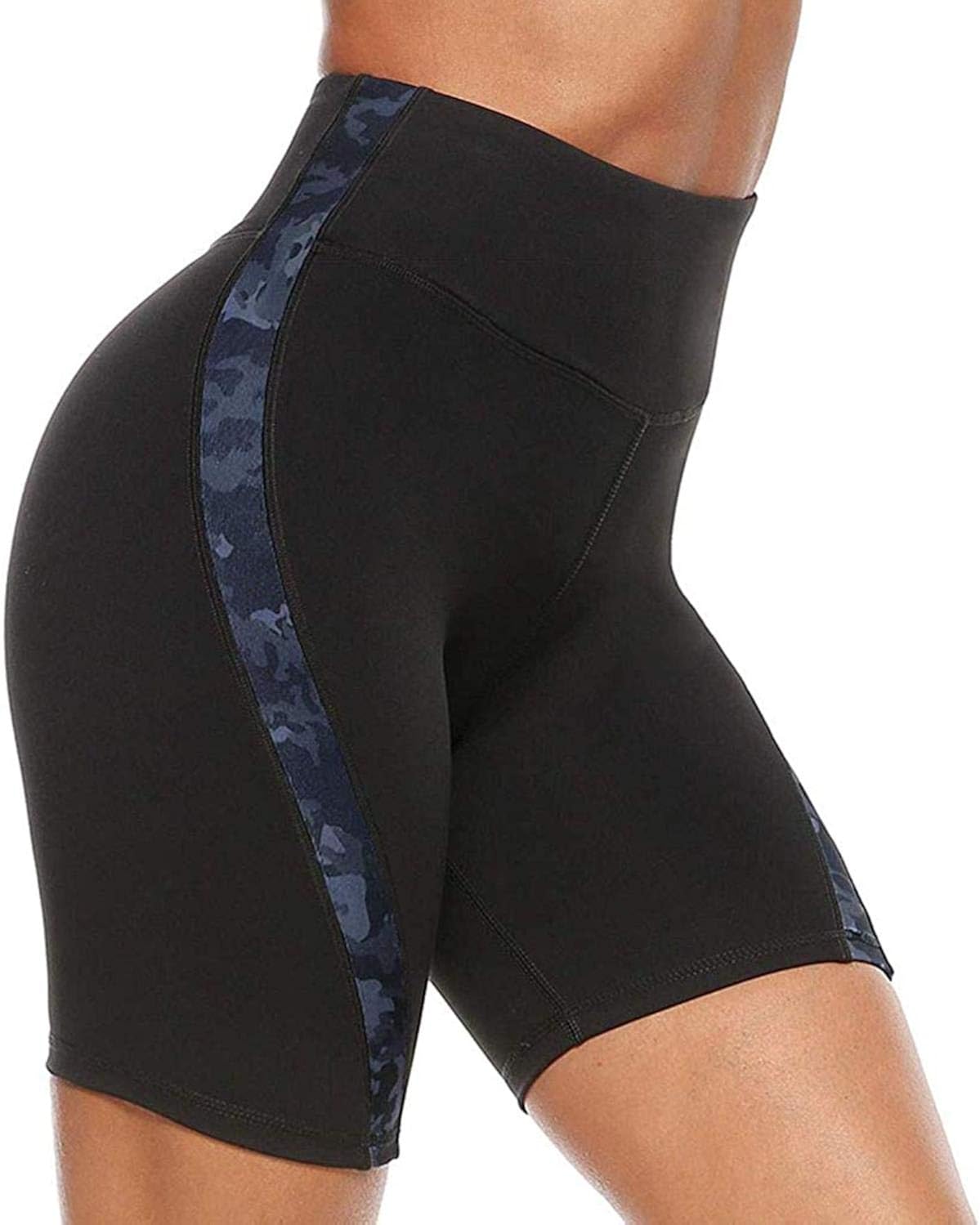 Womens High Waist Yoga Shorts with Pockets Tummy Control Athletic