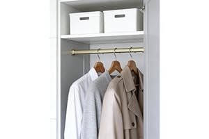 Closet Rod Champagne Bronze Valet Rod for Closet, Metal Replacement Wardrobe Rail Pole Hanging Clothes Organizer，12 22 24 30 