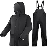 Rain Suit For Men Waterproof Heavy Duty Rain Gear Outdoor All-Sport Work Fishing Jacket & Trouser Raincoats