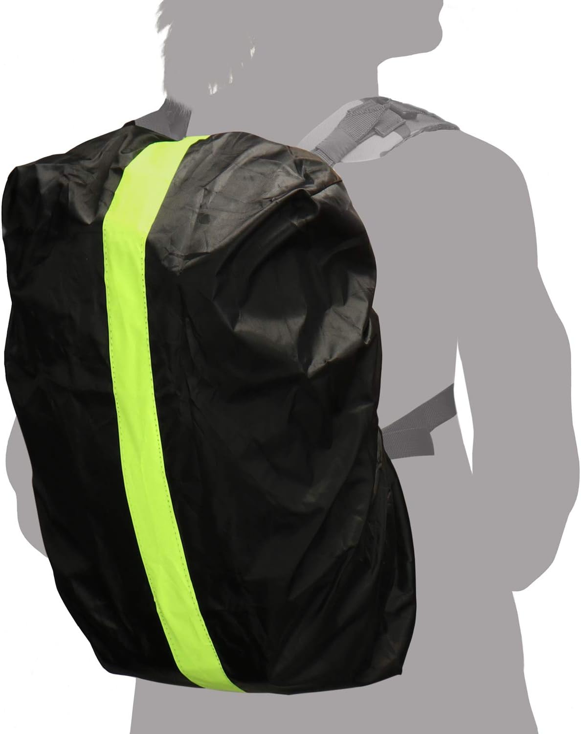 com-four® 2x Backpack protection - Waterproof rain cover for school satchel and backpack - Rain cover with yellow reflective stripes - Image 3