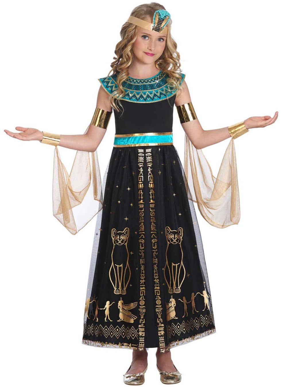 amscan 9906178 Childs Girls Egyptian Dazzling Cleopatra Book Day Week Fancy Dress Costume Age 10-12 Years