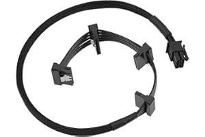 LT Easiyl 1x 6 Pin to 15 Pin 4X SATA III Locking Power Cable Compatible with Rosewill Photon Series 50cm