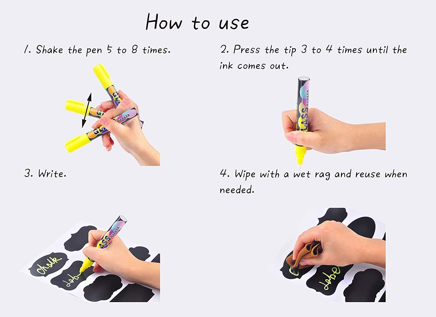 Chalkboard Labels 173 Pcs Pack, Reusable and Waterproof Stickers for Containers, Jars; Mason, Spice, and Glass, Blackboard Organizer for Kitchen and Pantry in Small, Medium, and Large with 2 Markers : Office Products