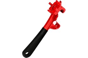Mellbree 3-in-1 Aluminum Bung Wrench, 9.6in Upgraded 5 Gallon Bucket Opener Tool for 2” and 3/4” Bung Caps, Non-Sprking Heavy Duty Tool for 5-55 Gallon Drums, Home & Industrial Use（Red）