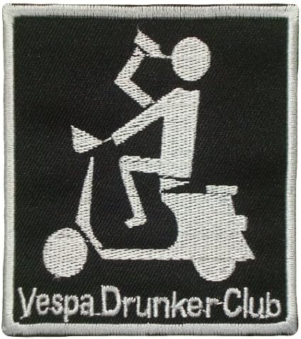 VESPA Drunker Club Scooters Moped Vintage Motorcycles Polo Black Label BV01 Patches